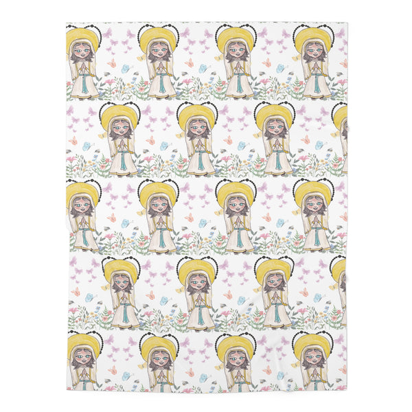 Our Lady of Fatima, Rosary Catholic Baby Swaddle Blanket