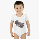 Catholic Baby Clothes: Black and White Holy Family Hearts