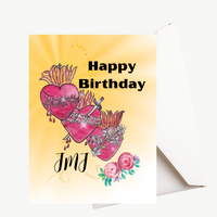 Catholic Birthday Card- Holy family Hearts Birthday Card