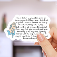 Act of Contrition(Old Version)Catholic Stickers