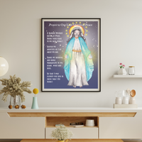 Catholic Home Decor: Prayer to Our Lady Queen of Peace (Prayer Print)