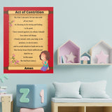 Catholic Classroom Teaching Posters: The Act of Contrition Catholic Prayer Poster for Classrooms (Satin Posters)