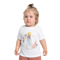 Catholic Baby Clothes: Our Lady of Lourdes Floral Baby T-Shirt