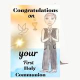 Catholic First Holy Communion Cards for Boys