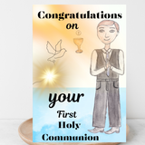 Catholic First Holy Communion Cards for Boys