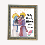 Holy Family, Home House Blessing Catholic Art Print Poster, House Warming Catholic Gift, Virgin Mary Art