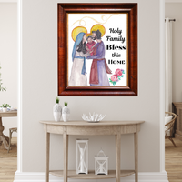 Holy Family, Home House Blessing Catholic Art Print Poster, House Warming Catholic Gift, Virgin Mary Art