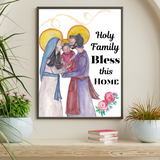 Holy Family, Home House Blessing Catholic Art Print Poster, House Warming Catholic Gift, Virgin Mary Art