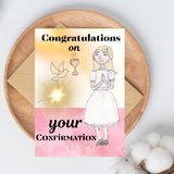 Catholic Confirmation Cards for Girls