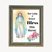 Our Lady of Grace, Home House Blessing Catholic Art Print Poster, House Warming Catholic Gift, Virgin Mary Art