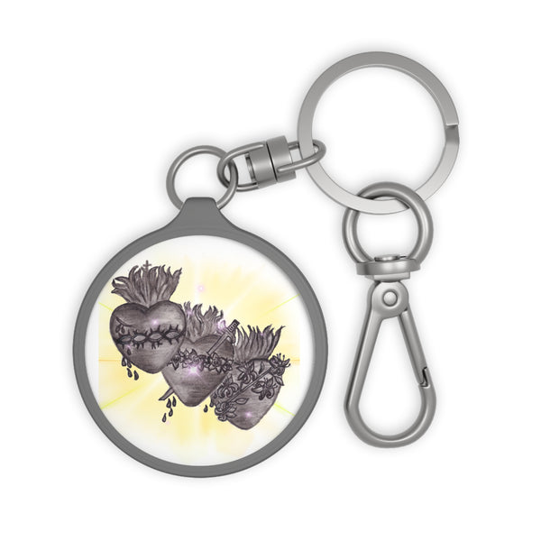 Holy Family Hearts Keyring Tag