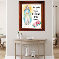 Our Lady of Grace, Home House Blessing Catholic Art Print Poster, House Warming Catholic Gift, Virgin Mary Art