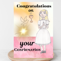 Catholic Confirmation Cards for Girls