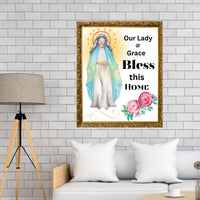 Our Lady of Grace, Home House Blessing Catholic Art Print Poster, House Warming Catholic Gift, Virgin Mary Art