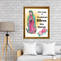 Our Lady of Guadalupe, Home House Blessing Catholic Art Print Poster, House Warming Catholic Gift, Virgin Mary Art