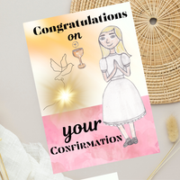 Catholic Confirmation Cards for Girls