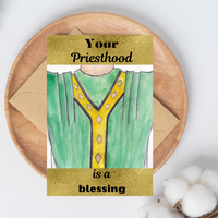 Catholic Priest Ordination/Anniversary/Thank You Card (Blank Inside)