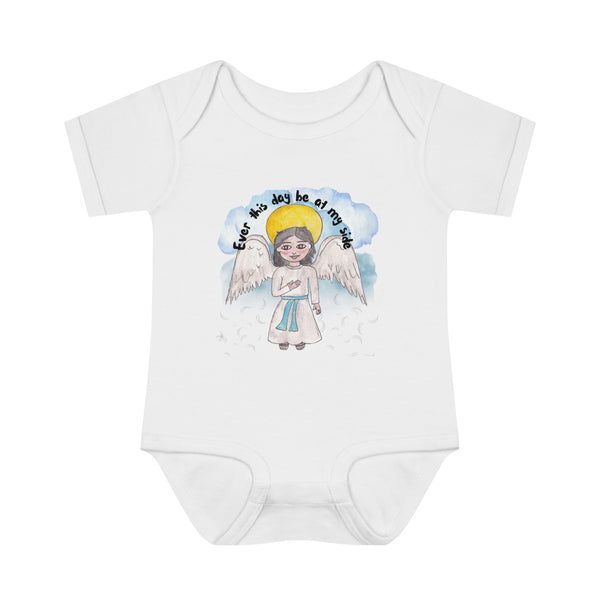 Catholic Baby Clothes: Guardian Angel Infant Baby Rib Bodysuit