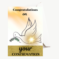 Catholic Confirmation Card for Adults and Kids (Blank Inside)