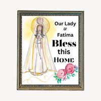 Our Lady of Fatima, Home House Blessing Catholic Art Print Poster, House Warming Catholic Gift, Virgin Mary Art