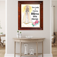 Our Lady of Fatima, Home House Blessing Catholic Art Print Poster, House Warming Catholic Gift, Virgin Mary Art