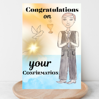 Catholic Confirmation Cards for Boys