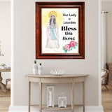 Our Lady of Lourdes, Home House Blessing Catholic Art Print Poster, House Warming Catholic Gift, Virgin Mary Art