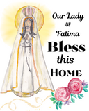 Our Lady of Fatima, Home House Blessing Catholic Art Print Poster, House Warming Catholic Gift, Virgin Mary Art