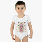 Catholic Baby Clothes: Our Lady of Guadalupe Rosary Marian Infant Baby Rib Bodysuit