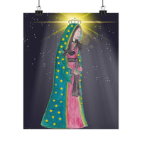 Our Lady of Guadalupe Art Watercolor Print-Modern Catholic Art-Contemporary -Original Art-Catholic Home Decor