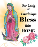 Our Lady of Guadalupe, Home House Blessing Catholic Art Print Poster, House Warming Catholic Gift, Virgin Mary Art