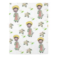 St. Joseph the Worker Among the Lillies-Catholic Baby Swaddle Blanket