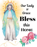 Our Lady of Grace, Home House Blessing Catholic Art Print Poster, House Warming Catholic Gift, Virgin Mary Art