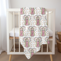 Our Lady of Guadalupe With Rosary-Catholic Baby Swaddle Blanket: