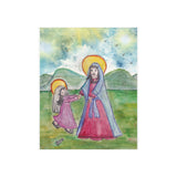 St. Anne Mother of the Virgin Mary, St. Anne and Mary Watercolor Art Print-Modern Catholic Art-Contemporary Original Art-Catholic Home Decor