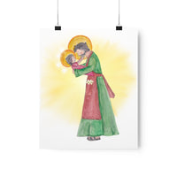 St. Joseph and Jesus Watercolor Art Print-Modern Catholic Art-Contemporary Original Art-Catholic Home Decor