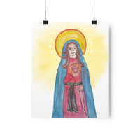 Immaculate Heart of Mary Watercolor Art Print-Modern Catholic Art-Contemporary Original Art-Catholic Home Decor