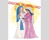 INSTANT DOWNLOAD The Visitation, Virgin Mary and Elizabeth Print - 8x10 Print