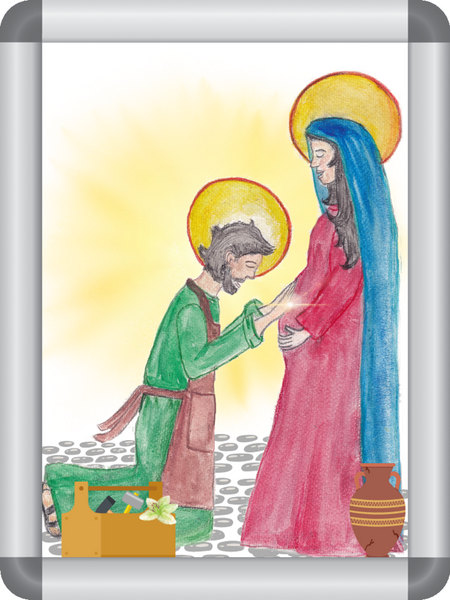 Holy Family Art Watercolor Print-Modern Catholic Art-Contemporary Original Art-Catholic Home Decor