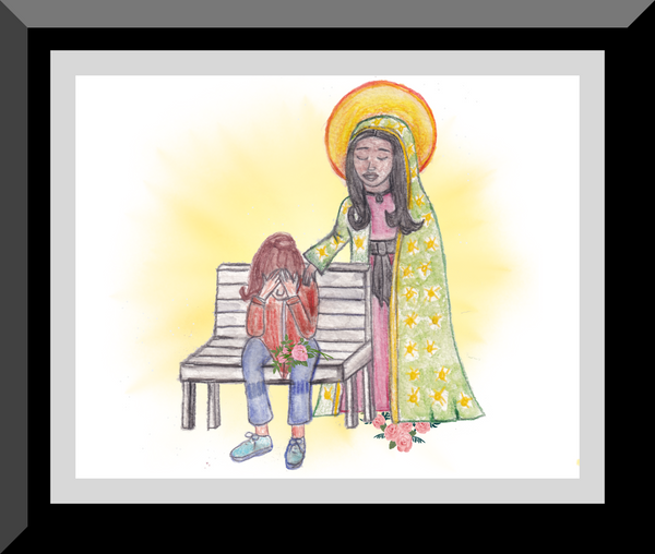 Our Lady of Guadalupe Wall Art Print-Modern Catholic Art-Contemporary Original Art-Catholic Home Decor