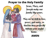 INSTANT DOWNLOAD Holy Family Art Prayer Poster, Holy Family Print, Catholic Home Decor