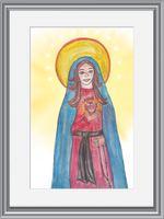 Immaculate Heart of Mary Watercolor Art Print-Modern Catholic Art-Contemporary Original Art-Catholic Home Decor