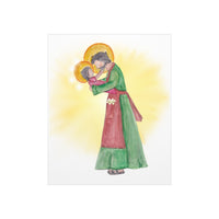 St. Joseph and Jesus Watercolor Art Print-Modern Catholic Art-Contemporary Original Art-Catholic Home Decor