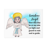 Guardian Angel Prayer Catholic Baby Nursery Decor Wall Art for Baby Room Watercolor Print