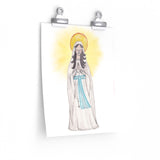 Our Lady of Lourdes Watercolor Art Print-Modern Catholic Art-Contemporary Original Art-Catholic Home Decor